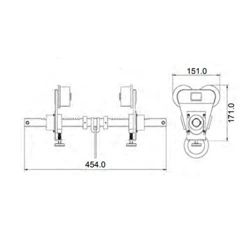Austlift Adjustable Beam Trolley 23kN Aluminium Alloy & Stainless Steel2