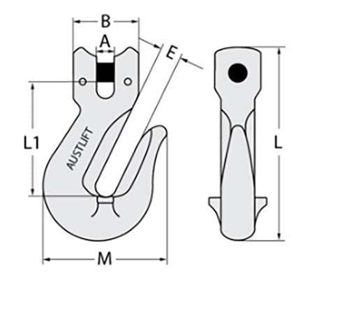 Austlift Clevis Grab Hook G100 Alloy Steel - AIMS Industrial Supplies