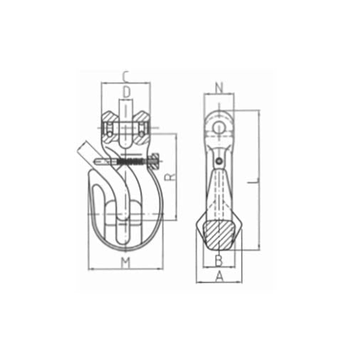 Austlift Clevis Grab Hook With Safety Pin G100 - AIMS Industrial Supplies
