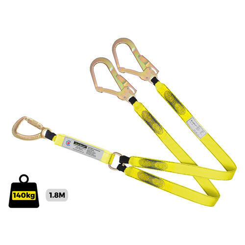 Austlift Double Webbing Lanyard W/ Triple Action Hook & Steel Scaffold Hook1
