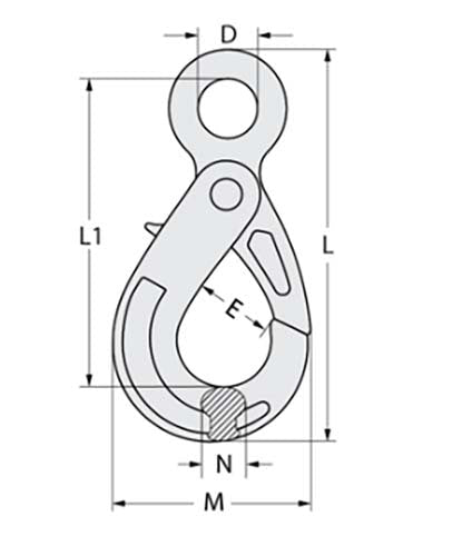 Austlift Eye Self Locking Hook G100 Alloy Steel - AIMS Industrial Supplies
