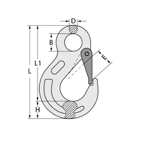 Austlift G100 Sling Hook Eye With Latch - AIMS Industrial Supplies