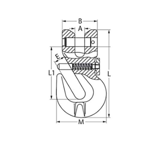 Austlift G80 Clevis Grab Hook Safety Pin GC Type - AIMS Industrial Supplies