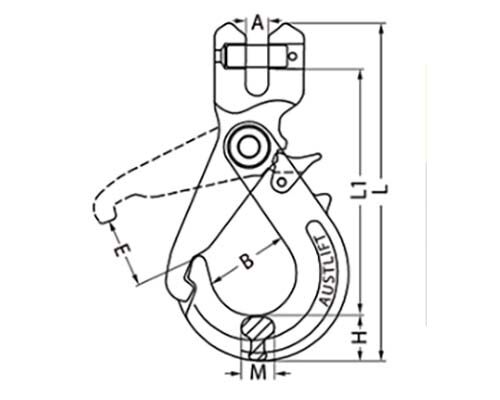 Austlift G80 Clevis Grip Self Locking Hook NC Type - AIMS Industrial Supplies