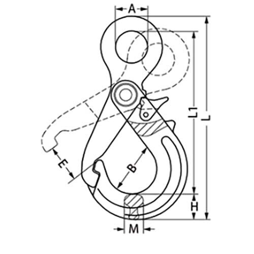 Austlift G80 Eye Grip Self Locking Hook NE Type - AIMS Industrial Supplies