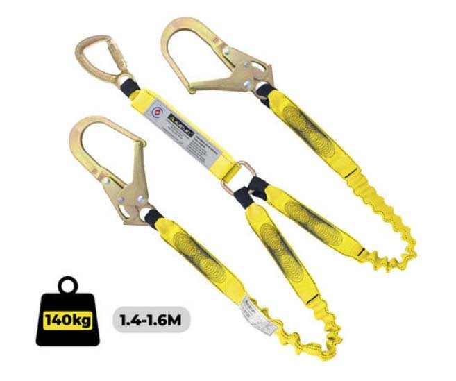 Austlift Lanyard Double Elasticated Triple Action/Scaffold Hook - AIMS Industrial Supplies