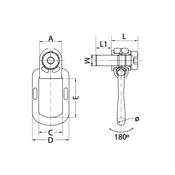 Austlift Large Swivel Eye Bolt Large Thread With Nut - AIMS Industrial Supplies