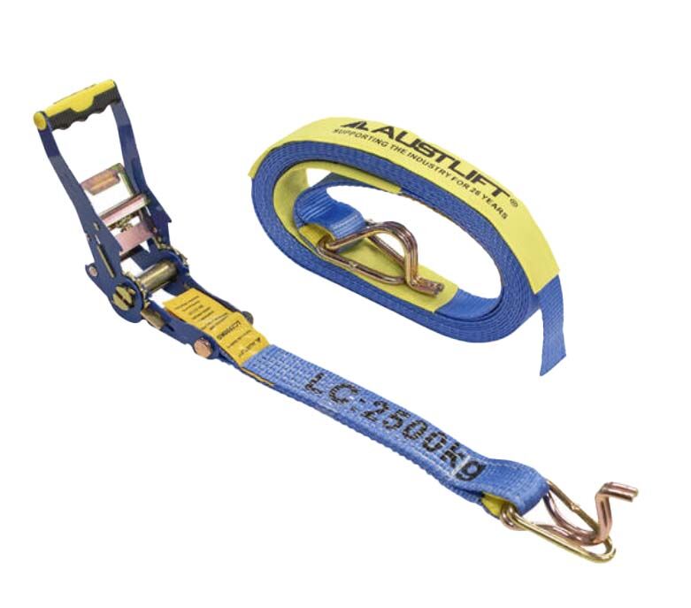 Austlift Ratchet Tie Down Ergo Hook/Keeper 50mm x 9m x 2500kg LC