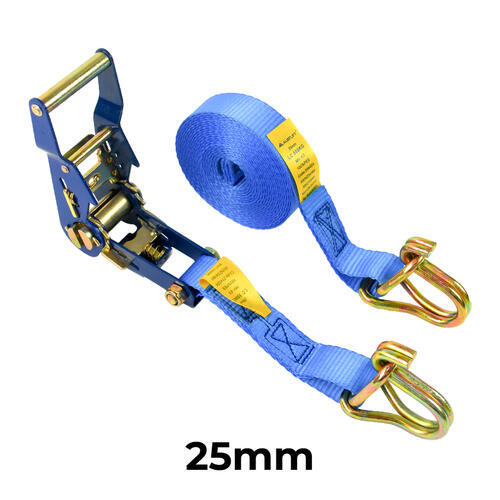Austlift Ratchet Tie Down Hook/Keeper 25mm x 4.5m x 750kg (.75Tonne) LC