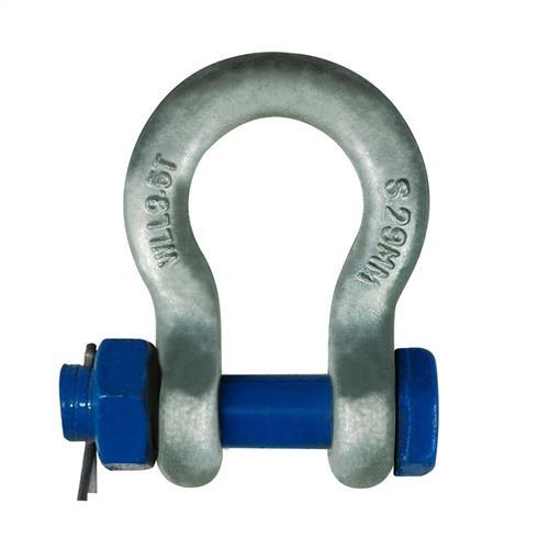 Austlift Safety Pin Bow Shackle Grade S Galvanised 25mm x 8.5T WLL