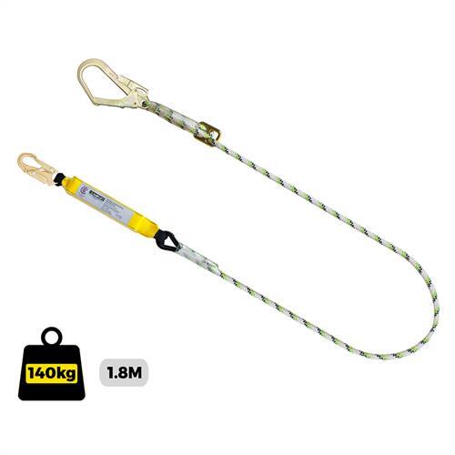 Austlift Single Adjustable Lanyard Kermantle Rope 12mm x 1.8m - AIMS Industrial Supplies