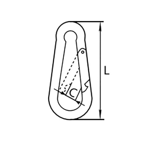 Austlift Stainless Steel Snap Hook DIN 5299 G316 - AIMS Industrial Supplies