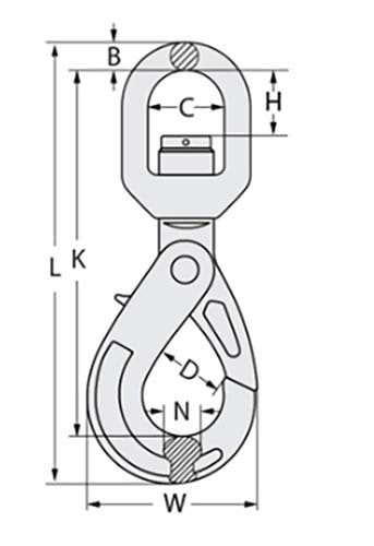 Austlift Swivel Ball Bearing Self Locking Hook G1002