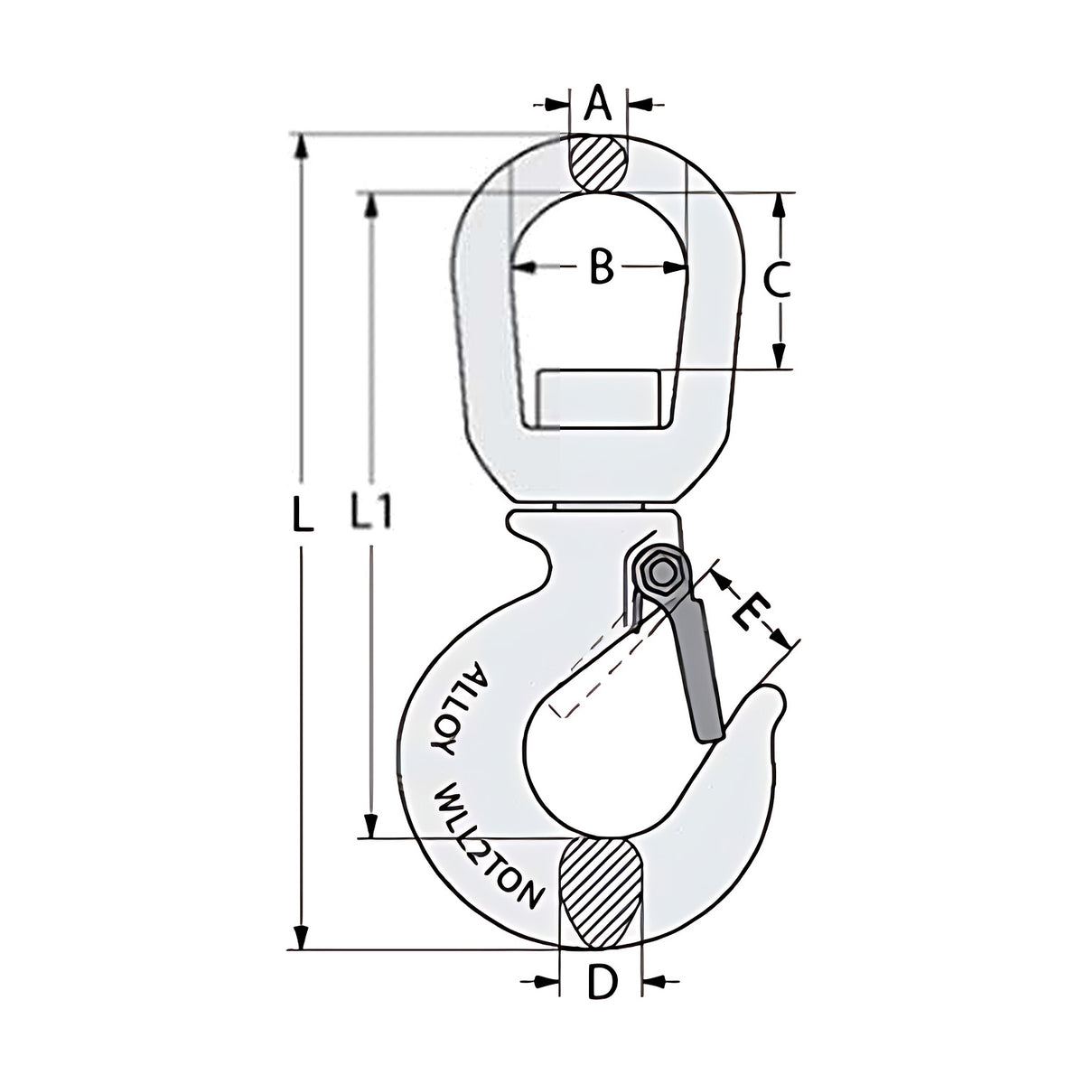 Austlift Swivel Hoist Hook Eye Alloy