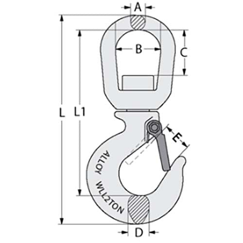 Austlift Swivel Hoist Hook Eye Alloy - AIMS Industrial Supplies