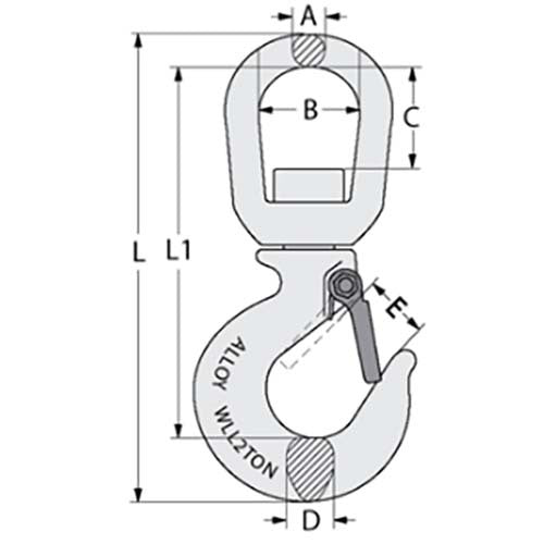 Austlift Swivel Hoist Hook Eye Alloy3
