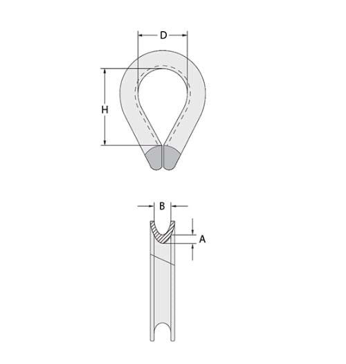 Austlift Thimble AS Type Galvanised (Gold Tip) - AIMS Industrial Supplies