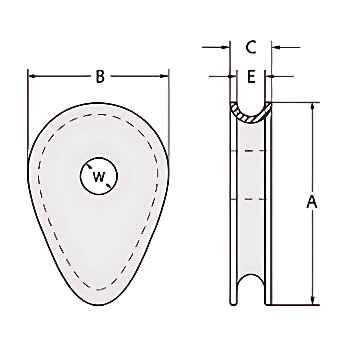 Austlift Thimble Solid Eye Pre - Drilled Hole