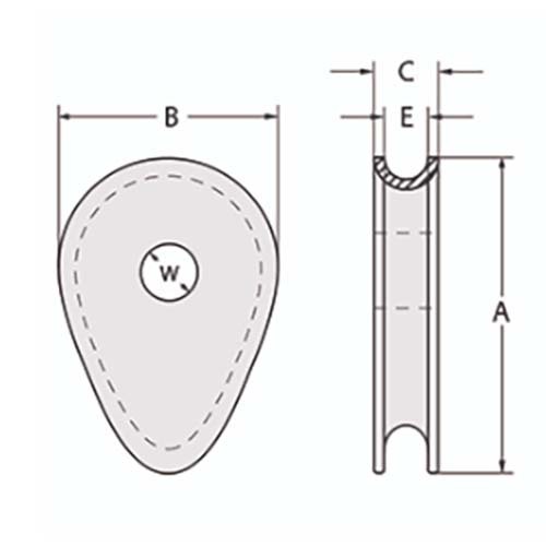 Austlift Thimble Solid Eye Pre-Drilled Hole2