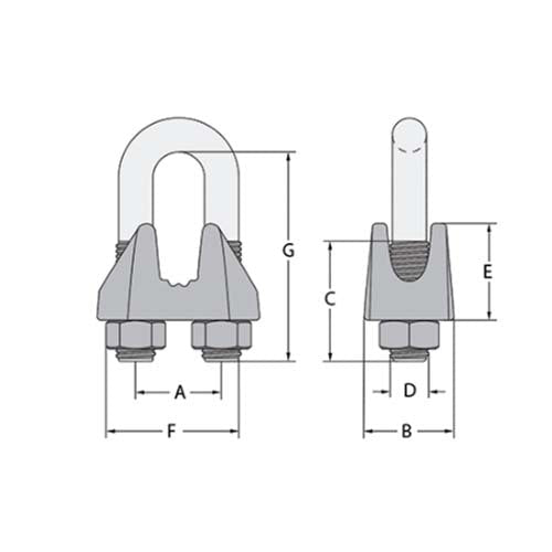 Austlift Wire Rope Grip Commercial Zinc Plated - AIMS Industrial Supplies
