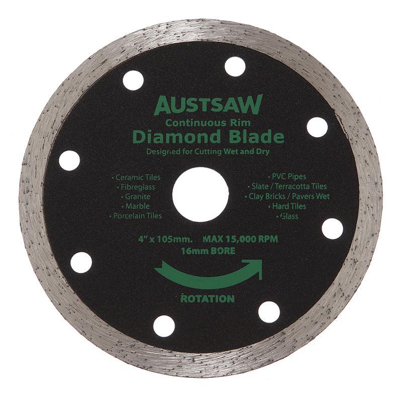 Austsaw 103mm (4") Diamond Blade Continuous Rim - 16mm Bore