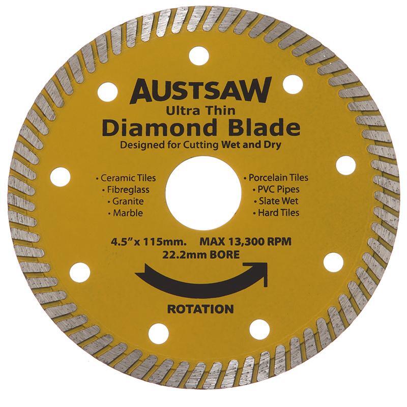 Austsaw 115mm (4.5") Diamond Blade Ultra Thin - 22.2mm Bore
