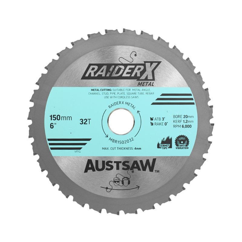 Austsaw 150mm RaiderX Metal Blade 20mm Bore 32 Teeth