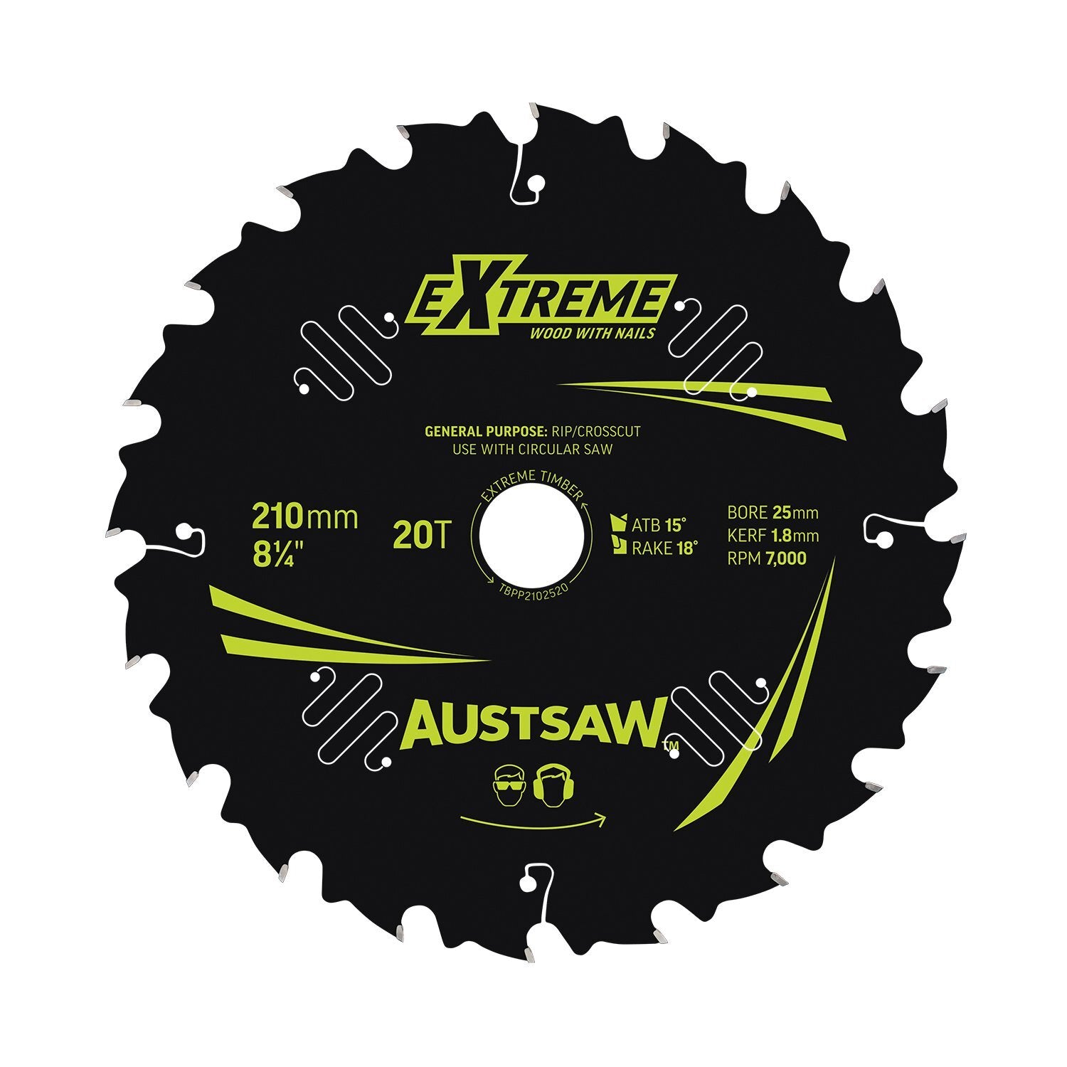 Austsaw 160mm Extreme Wood with Nail Blade 20/16mm Bore 40 Teeth