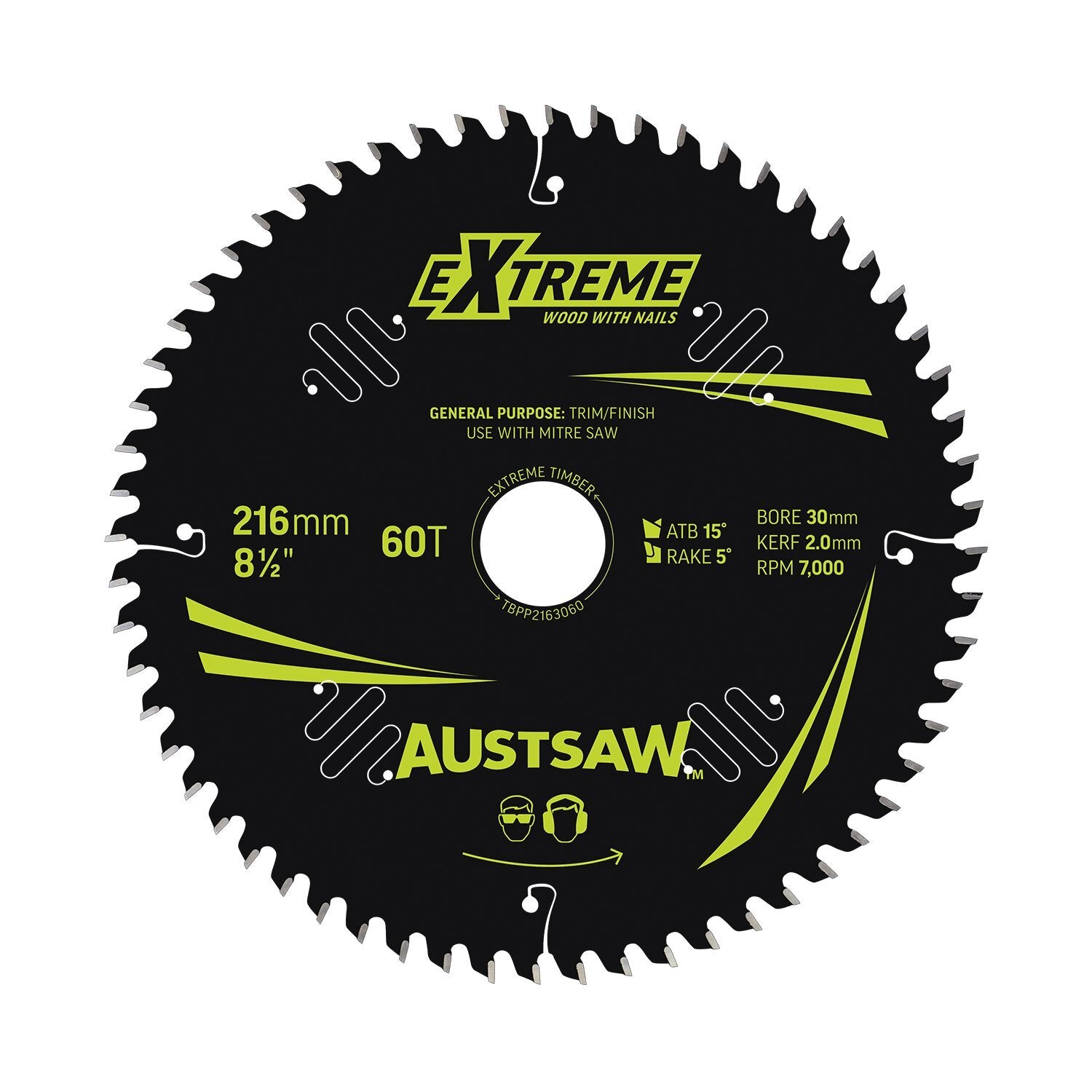 Austsaw 165mm Extreme Wood with Nail Blade 20/16mm Bore 40 Teeth