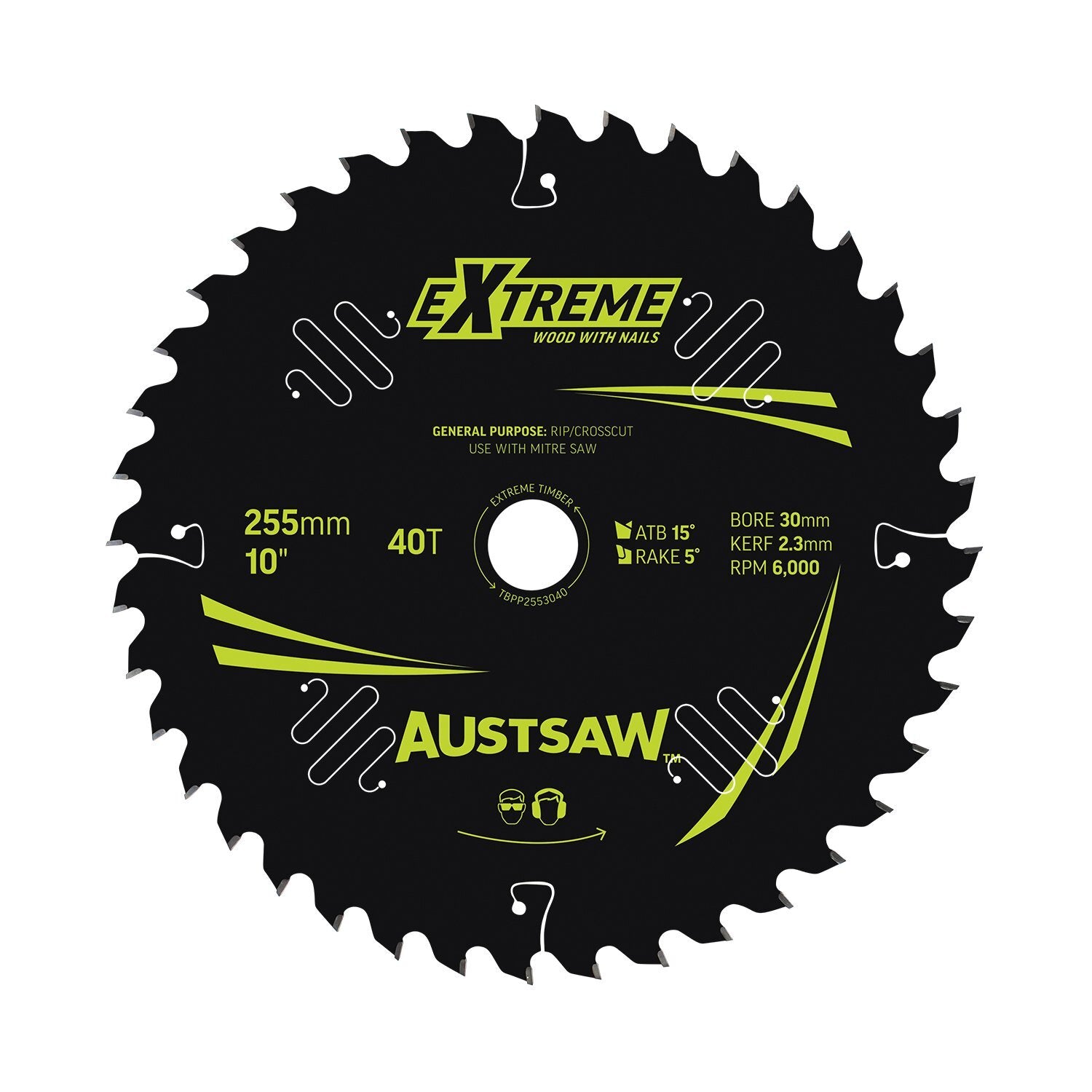 Austsaw 185mm Extreme Wood with Nail Blade 20/16mm Bore 40 Teeth