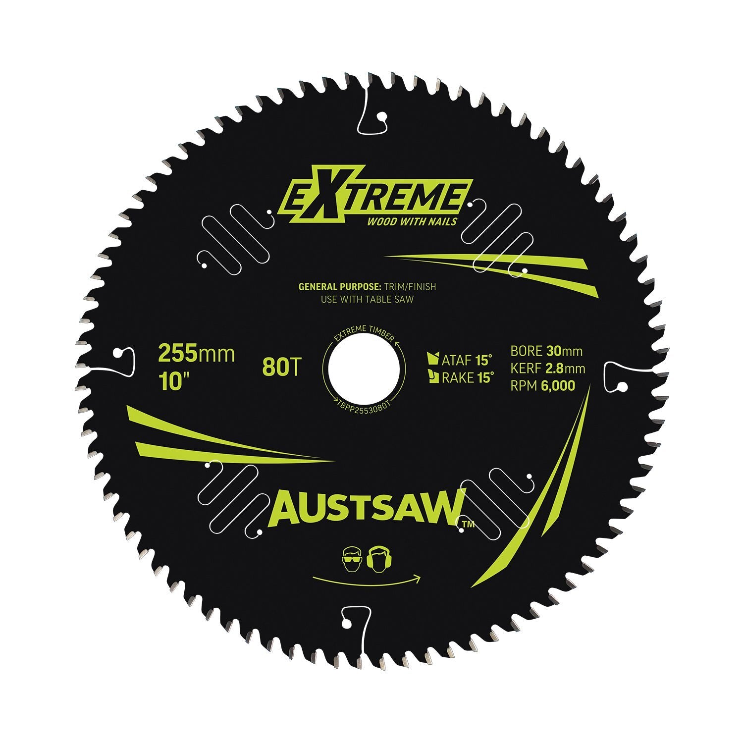 Austsaw 190mm Extreme Wood with Nail Blade 20mm Bore 40 Teeth
