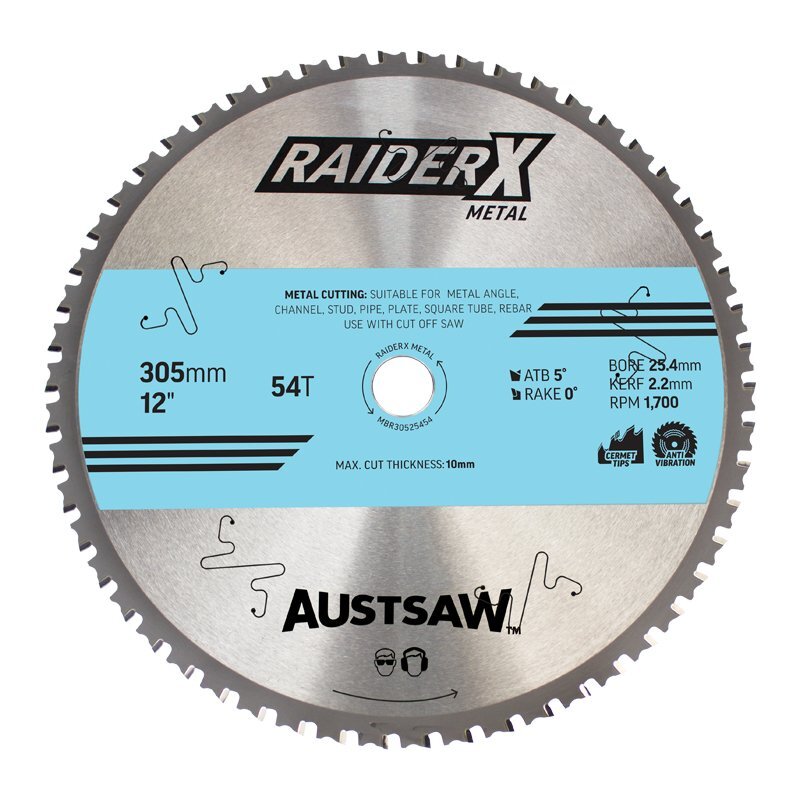 Austsaw 305mm RaiderX Metal Blade 25.4mm Bore 54 Teeth