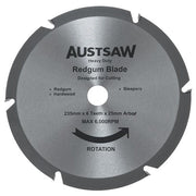 Austsaw Redgum Sleeper Blade 235mm (9 1/4") x 25mm Bore 6 Teeth1
