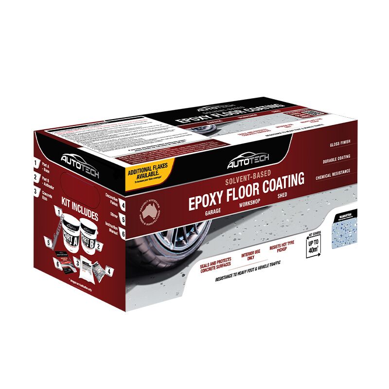 AutoTech Epoxy Floor Coating Solvent Based Manhattan Kit 8L