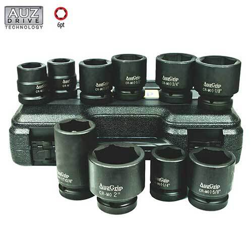 AuzGrip® 1'' Square Drive Impact Socket Imperial Set, 10 Pieces1