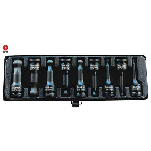AuzGrip 1/2'' Sq. Dr. Impact Ball End Hex Bit Socket SAE Set, 9Pcs. - AIMS Industrial Supplies
