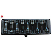 AuzGrip® 1/2'' Sq. Dr. Impact Ball End Hex Bit Socket SAE Set, 9Pcs.1