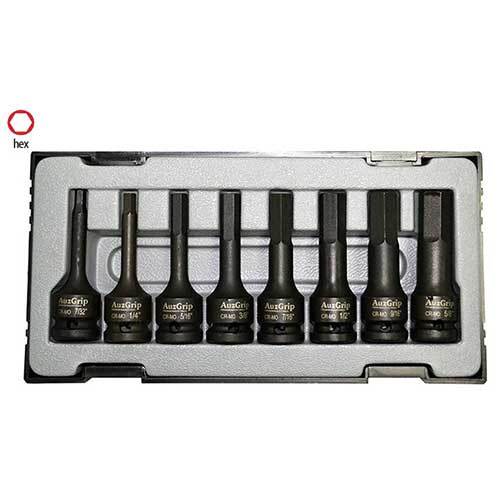 AuzGrip® 1/2'' Sq. Dr. Impact In-Hex Bit Socket Metric Set 78mm, 8Pcs.1