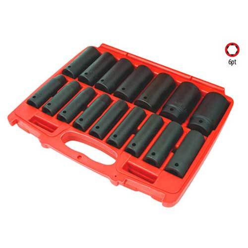 AuzGrip® 1/2'' Sq. Drive 6 Point Deep Impact Socket Metric Set, 16pcs1