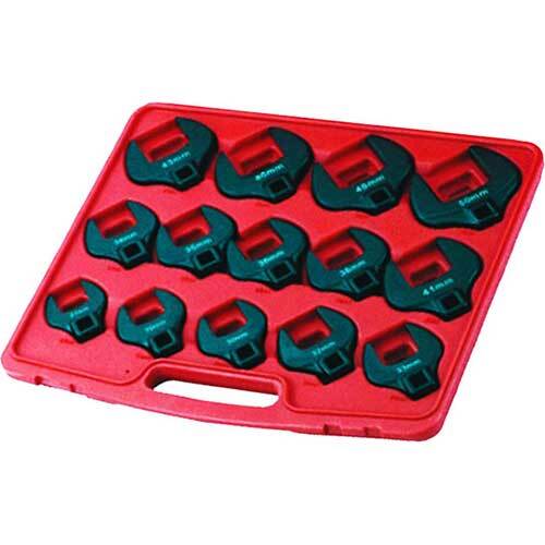 AuzGrip® 1/2'' Sq. Drive Impact Crowfoot Open-End Spanner Set, 14 Pcs.1