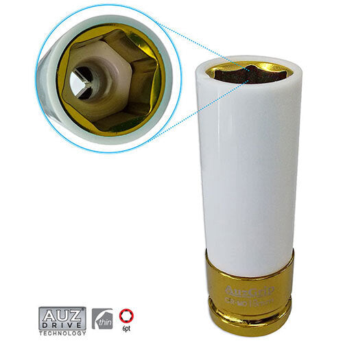 AuzGrip® 1/2'' Square Drive Alloy Wheel Impact Socket 19mm, Yellow