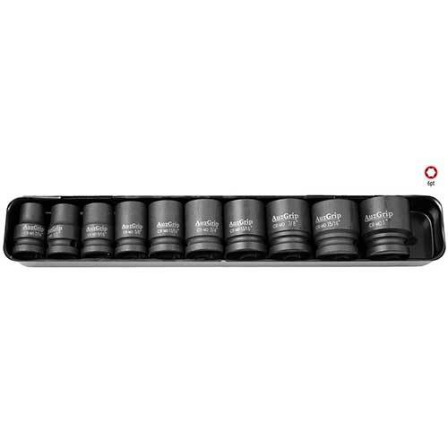 AuzGrip® 1/2'' Square Drive Impact Socket Set Imperial, 10 Pieces1