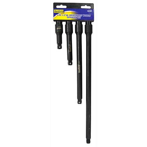 AuzGrip® 1/2" Square Drive Impact Wobble Extension Set, 4 Pieces1
