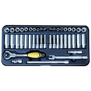 AuzGrip® 1/4'' Sq. Dr. 12 Pt. Deep & Standard Socket Set, 43 Pieces1