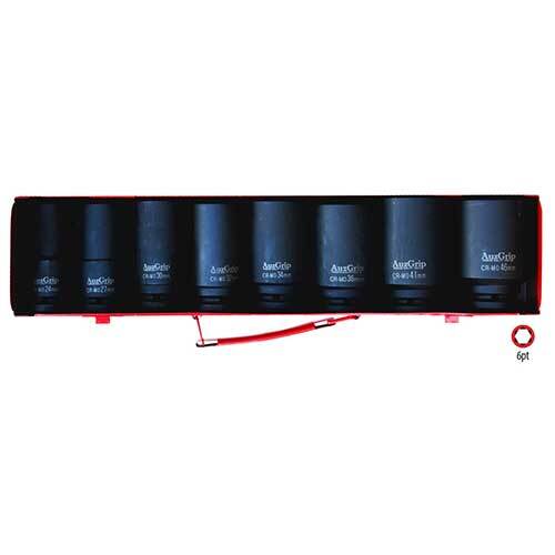 AuzGrip® 3/4'' Sq. Drive 6 Point Deep Impact Socket Metric Set, 8 Pcs.1