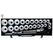 AuzGrip® 3/4'' Square Drive 12 Point Socket Metric/SAE Set, 27 Pieces1