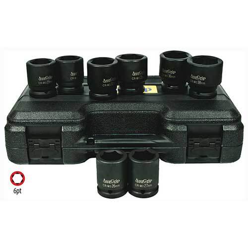 AuzGrip® 3/4'' Square Drive 6 Point Impact Socket Metric Set, 8 Pcs.1