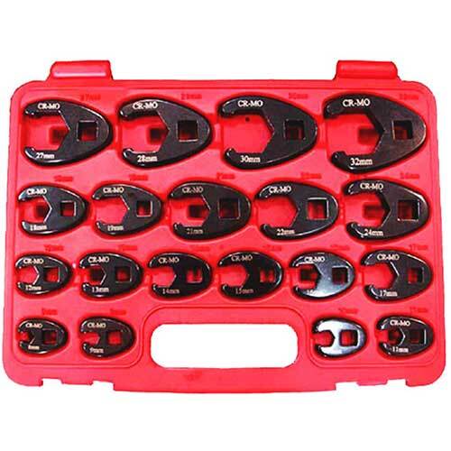 AuzGrip® 3/8'' & 1/2'' Sq. Drive Impact Crowfoot Wrench Set, 19 Pcs.1