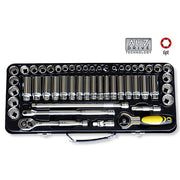 AuzGrip® 3/8'' Sq. Dr. 12 Pt. Deep & Standard Socket Set, 51 Pieces1