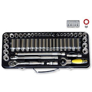 AuzGrip® 3/8'' Sq. Dr. 6 Pt. Deep & Standard Socket Set, 51 Pieces1